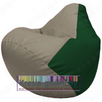 Бескаркасное кресло мешок Груша Г2.3-0201 (светло-серый, зелёный)